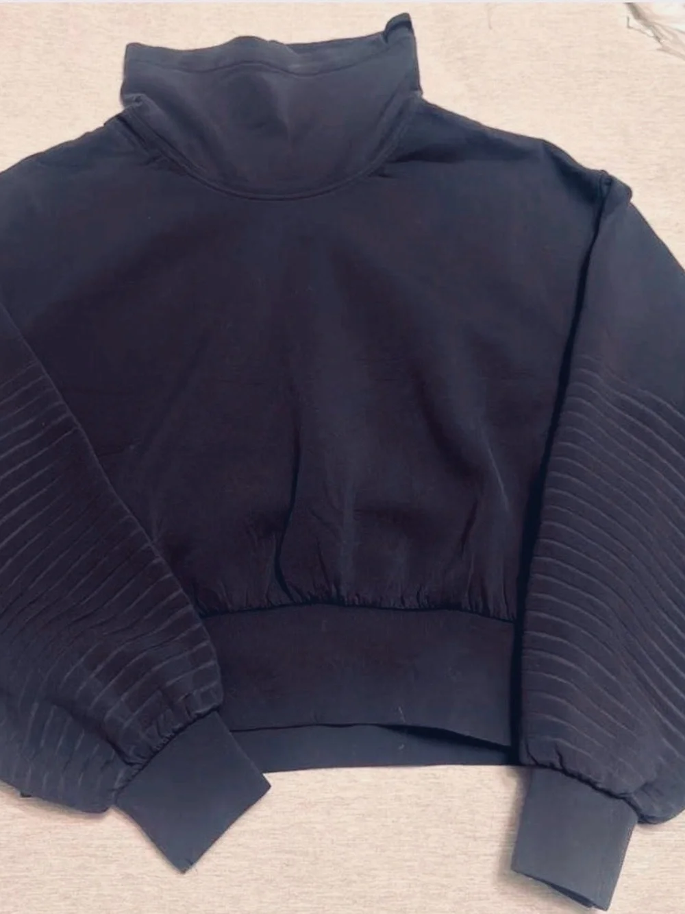 Black Turtleneck Pullover Sweatshirt